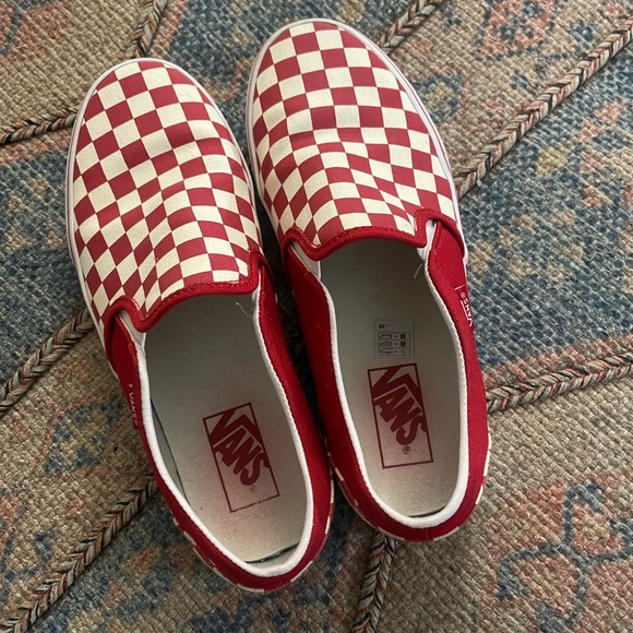 Vans Shoes - Vans red checkerboard sneakers